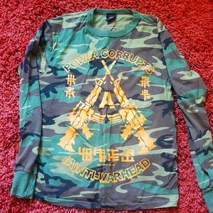 DEATH TRAITORS long sleeve shirt small camo punk nyc
